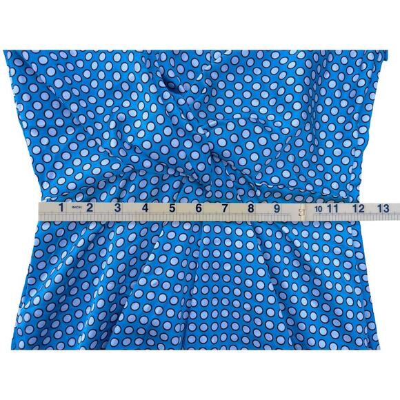 Missguided Polka Dot Twist Front Mini Dress Long Bell Sleeve Blue White - Size 0 - Picture 7 of 11